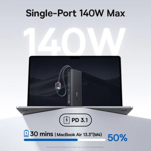 Фото - Батарея мобільна Baseus EnerFill FC41 25000mAh 145W Digital Display Built-in Dual USB-C Cable (E0028H03)