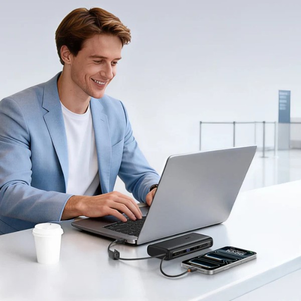 Фото - Батарея мобільна Baseus EnerFill FC41 25000mAh 145W Digital Display Built-in Dual USB-C Cable (E0028H03)