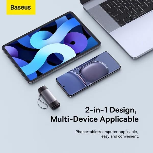 Фото - Кардридер Baseus Lite Series USB-A & Type-C  to SD/TF Card Reader Grey (WKQX060113)