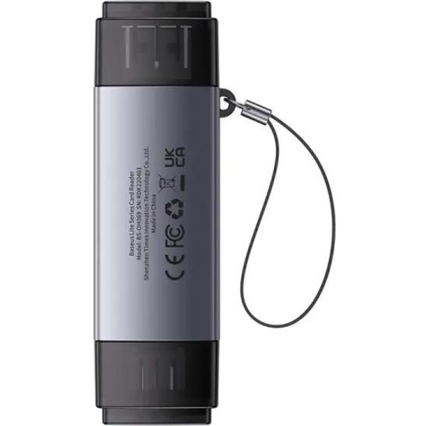 Фото - Кардридер Baseus Lite Series USB-A & Type-C  to SD/TF Card Reader Grey (WKQX060113)