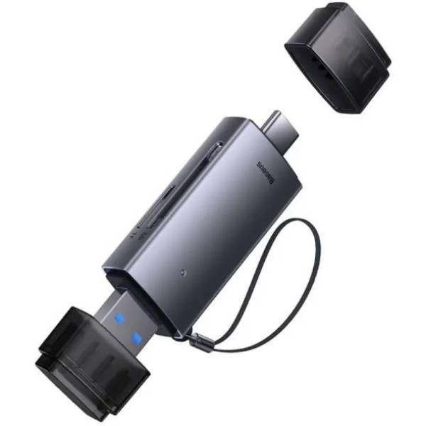 Фото - Кардридер Baseus Lite Series USB-A & Type-C  to SD/TF Card Reader Grey (WKQX060113)