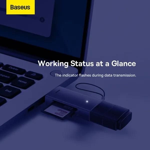 Фото - Кардридер Baseus Lite Series USB-A & Type-C  to SD/TF Card Reader Grey (WKQX060113)
