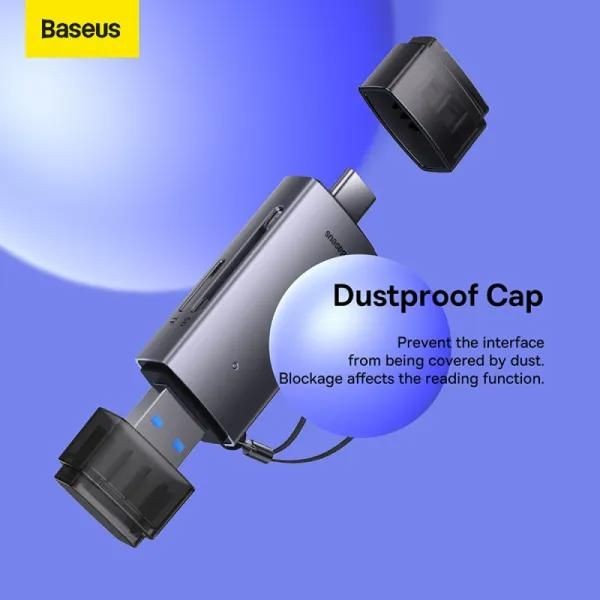 Фото - Кардридер Baseus Lite Series USB-A & Type-C  to SD/TF Card Reader Grey (WKQX060113)