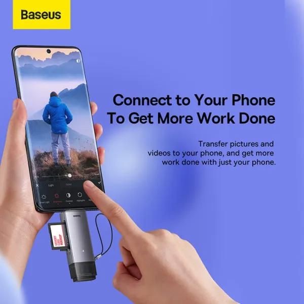 Фото - Кардридер Baseus Lite Series USB-A & Type-C  to SD/TF Card Reader Grey (WKQX060113)