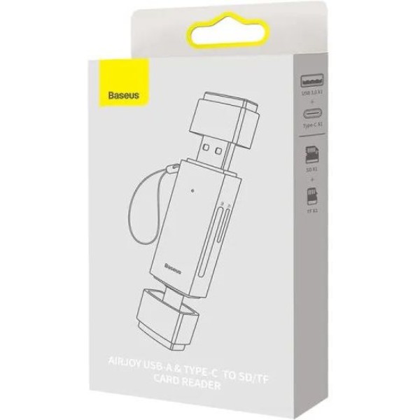 Фото - Кардридер Baseus Lite Series USB-A & Type-C  to SD/TF Card Reader Grey (WKQX060113)