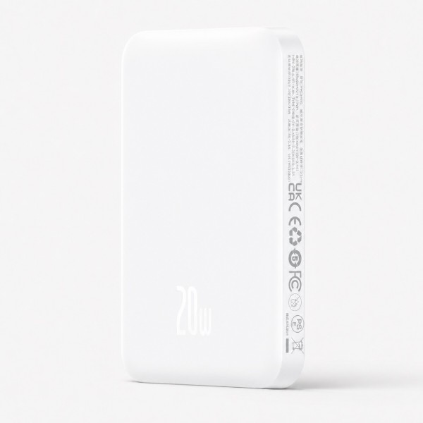 Фото - Батарея мобильная Baseus Magnetic Mini 20W 5000 mAh White (716303)