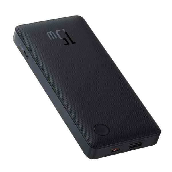 Фото - Батарея мобільна Baseus Airpow Lite Power Bank 10000mAh 15W Cosmic Black With Simple Series Data Cable USB to Type-C 30 см Black (P10067500123-00)