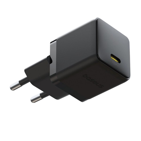 Фото - Мережевий зарядний пристрій Baseus Palm Fast Charger 1C 20W EU Cosmic Black set USB-C to iP 20W 1m (62255)