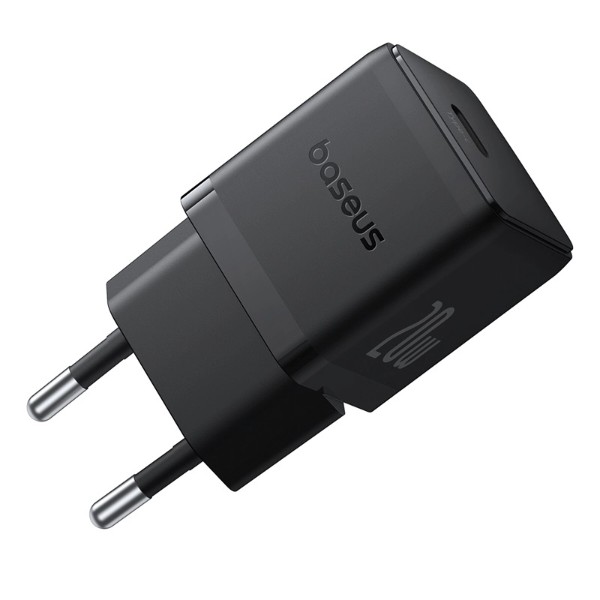 Фото - Мережевий зарядний пристрій Baseus Palm Fast Charger 1C 20W EU Cosmic Black set USB-C to iP 20W 1m (62255)