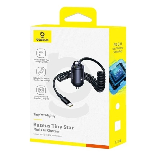 Фото - Автомобильное зарядное устройство Baseus Tiny Star Mini Type-C 30W (C00035001121-00)