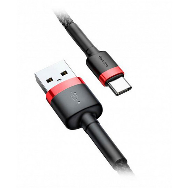 Фото - Кабель синхронізації даних Baseus Сafule Cable USB For Type-C 2A 2m Red-Black (CATKLF-C91)