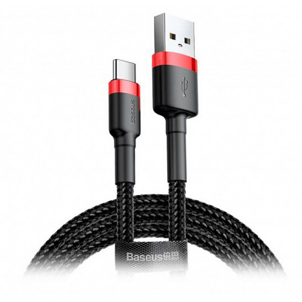 Фото - Кабель синхронізації даних Baseus Сafule Cable USB For Type-C 2A 2m Red-Black (CATKLF-C91)