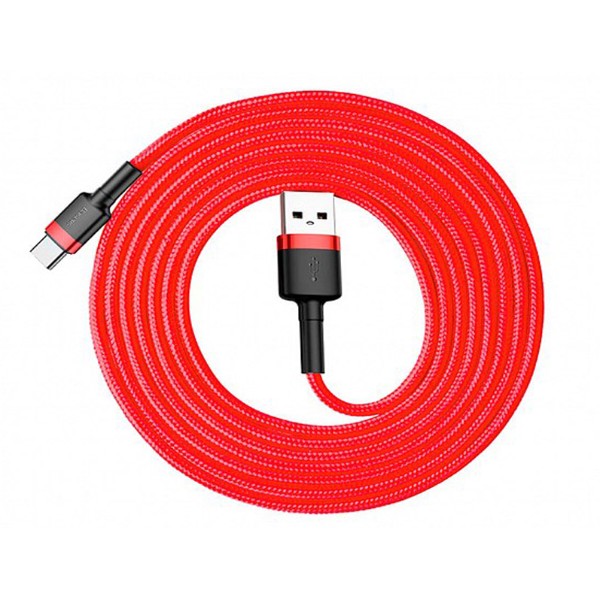 Фото - Кабель Baseus Сafule Cable USB For Type-C 3A 2m Red-Red (CATKLF-C09)