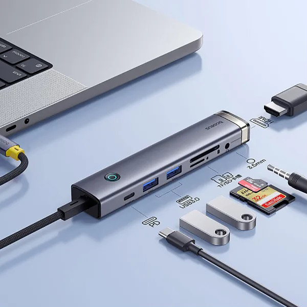 Фото - Хаб USB Baseus UltraJoy Series 7-Port HUB AIR Space Grey (B00052803811-02)