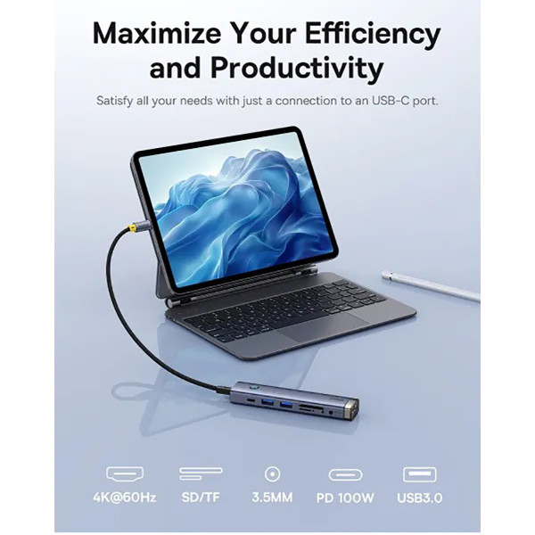 Фото - Хаб USB Baseus UltraJoy Series 7-Port HUB AIR Space Grey (B00052803811-02)