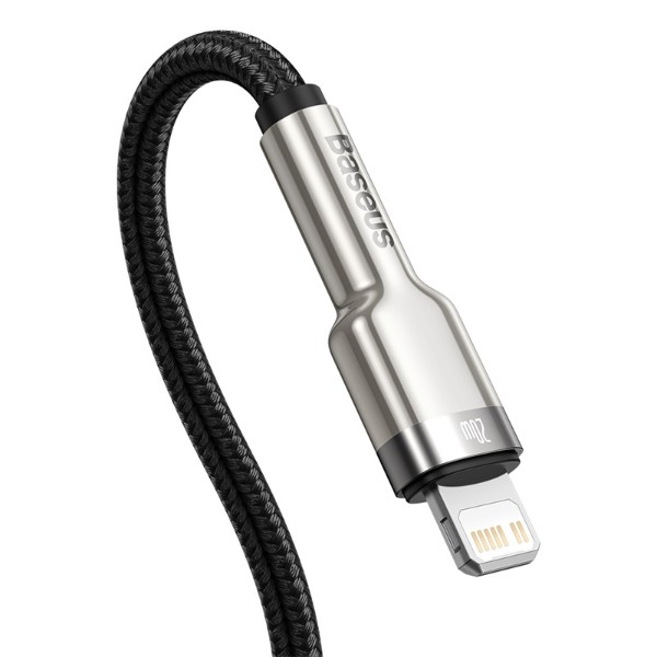 Фото - Кабель Baseus Cafule Metal USB-C-Lightning 2 м Black (CATLJK-B01)