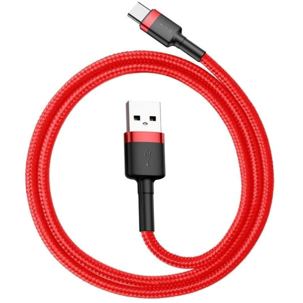 Фото - Кабель Baseus Cafule USB-USB-C, 2A 3m Red (CATKLF-U09)