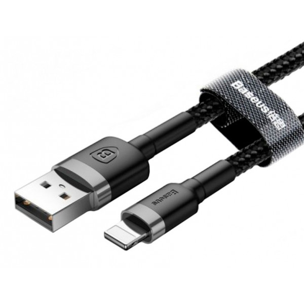 Фото - Кабель Baseus Cafule USB to Lightning 2.4A 0.5м Black/Grey