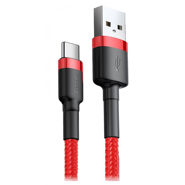 Фото - Кабель Baseus Cafule USB to Type-C 1m Red-Red (CATKLF-B09)
