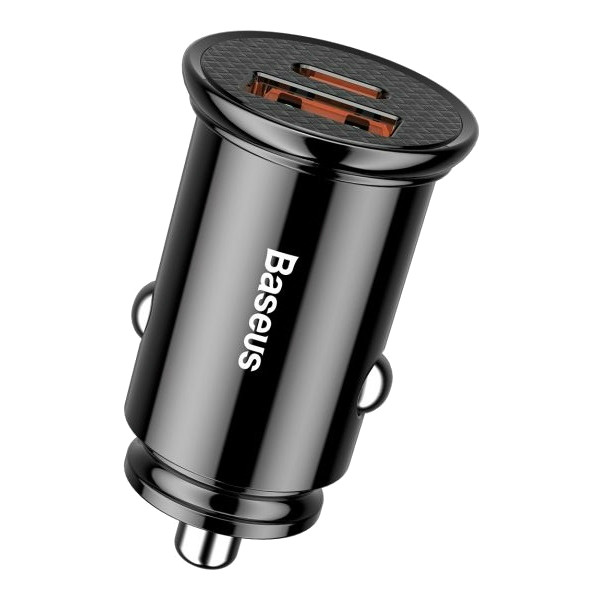 Фото - Автомобільний зарядний пристрій Baseus Circular Plastic USB, Type-C PD3.0, QC4.0 Black (CCALL-YS01)
