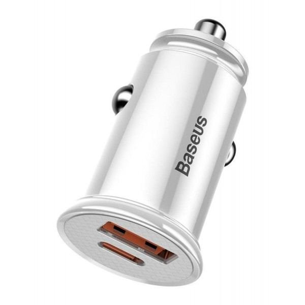 Фото - Автомобільний зарядний пристрій Baseus Circular USB, Type-C PD3.0, QC4.0 White (CCALL-YS02)