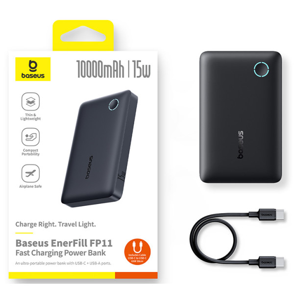 Фото - Батарея мобільна Baseus EnerFill FP11 10000mAh 15W Cosmic Black (P1008210C123-00)