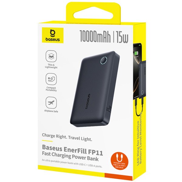 Фото - Батарея мобільна Baseus EnerFill FP11 10000mAh 15W Cosmic Black (P1008210C123-00)
