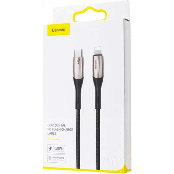 Фото - Кабель Baseus Horizontal Type-C to Lightning 1m Black (CATLSP-01)