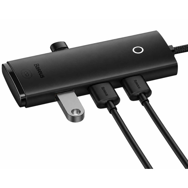 Фото - Хаб USB Baseus Lite Series 4-Port USB-A HUB Adapter 2m Black (WKQX030201)