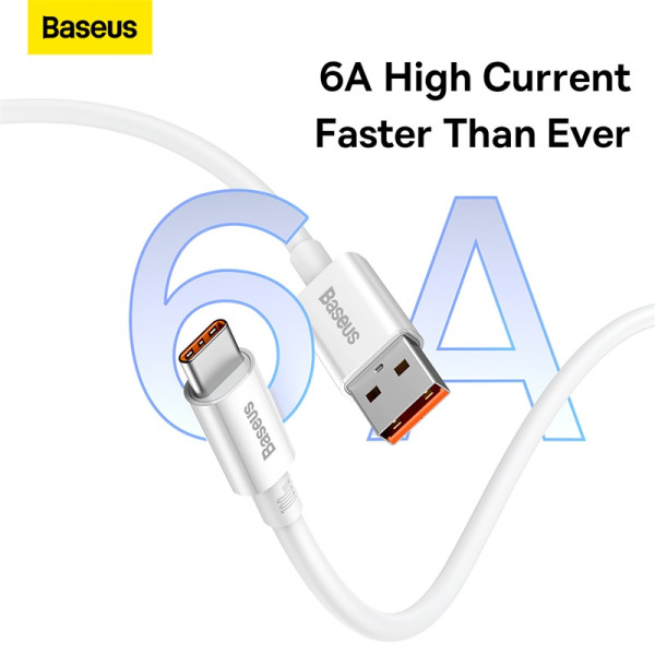 Фото - Кабель Baseus Superior Series Fast Charging Data Cable USB to Type-C 100W 1.5m Moon White (P10320102214-02)