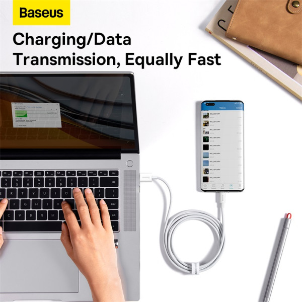 Фото - Кабель Baseus Superior Series Fast Charging Data Cable USB to Type-C 100W 1.5m Moon White (P10320102214-02)