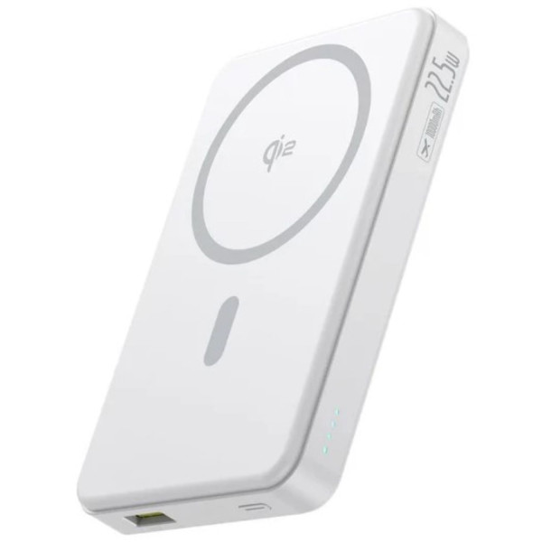 Фото - Батарея мобільна Baseus Airpow 2 Qi2 Magnetic Power Bank 10000mAh 22.5W Moon White (P10080000213-00)