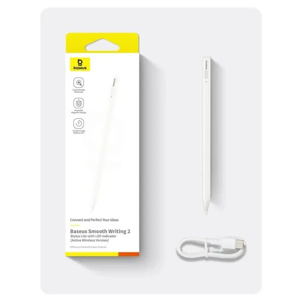 Фото - Стилус Baseus Smooth Writing 2 Stylus with LED Indicators Wireless Version Moon White (P80015802213-03)