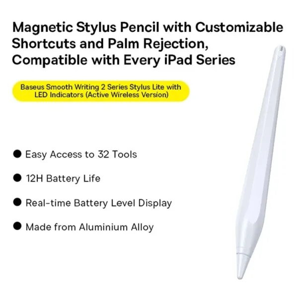 Фото - Стилус Baseus Smooth Writing 2 Stylus with LED Indicators Wireless Version Moon White (P80015802213-03)