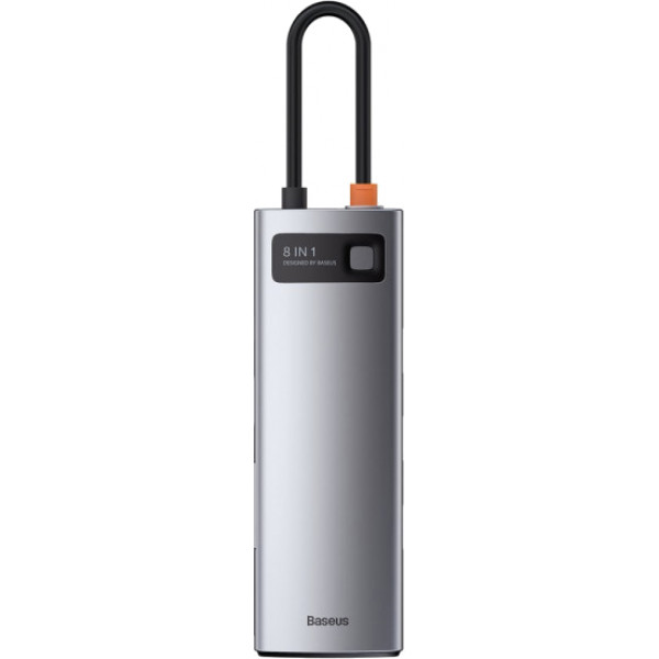 Фото - Док-станція Baseus USB3.1 Type C(PD)100W/HDMI 4K 30Hz/3хUSB3.2/RJ45/SD+TF 8in1 Grey (CAHUB-CV0G)