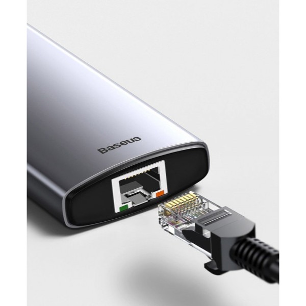 Фото - Док-станция Baseus USB3.1 USB Type C PD 100W/HDMI 4K 30Hz/3хUSB3.2 Gen1/RJ45 6in1 Grey (CAHUB-CW0G)