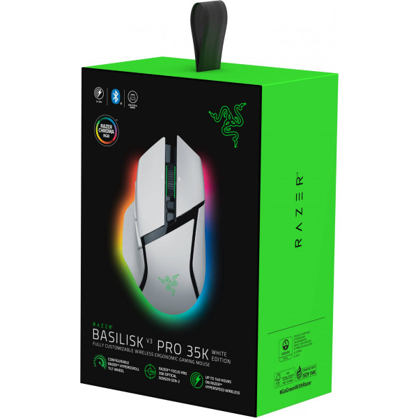 Фото - Миша бездротова ігрова Razer Basilisk V3 PRO Wireless, 35K, White (RZ01-05240200-R3G1)