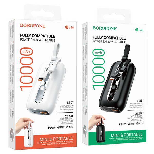Фото - Батарея мобільна BOROFONE BJ46 Lord 22.5W+PD20W fully compatible with digital display and cable (6941991109874)