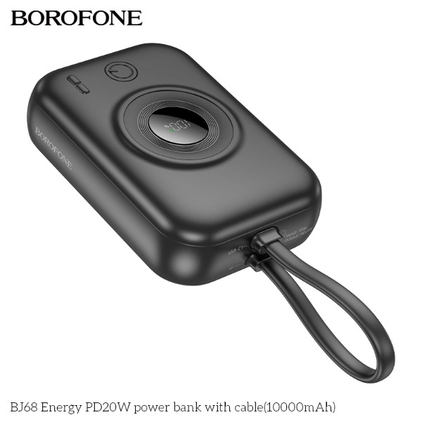 Фото - Батарея мобільна BOROFONE BJ68 Energy PD20W power bank with cable (6941991115707)