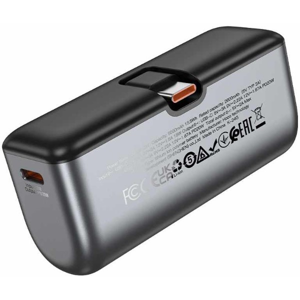 Фото - Батарея мобільна HOCO Q31 Ingenious PD20W HC-Q31-C-Black (6942007636520)