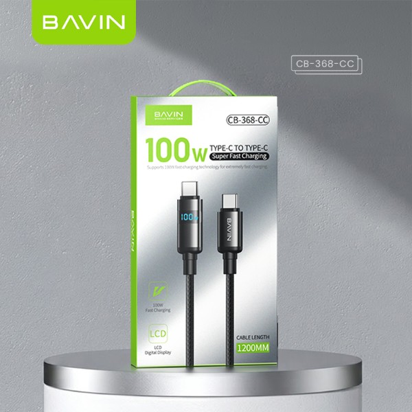 Фото - Кабель Bavin 100W Type-C/Type-C 1.2m Black (U-CB368-CC-100W BK)