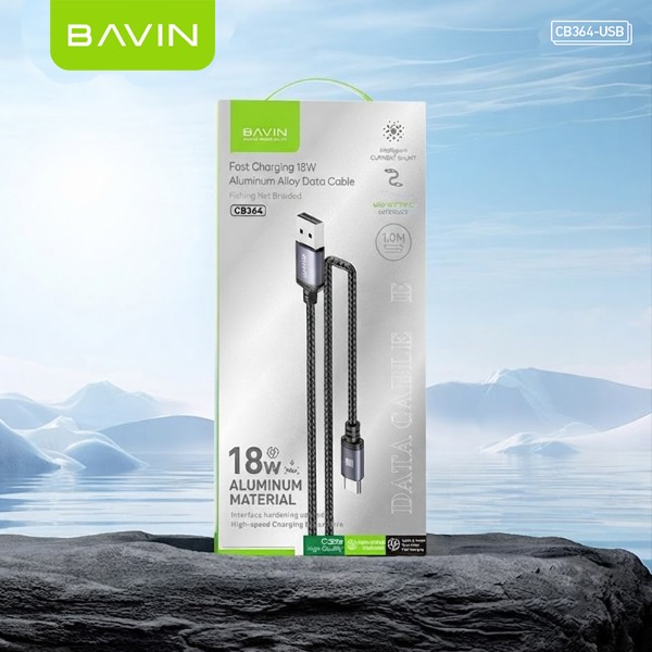 Фото - Кабель Bavin 18W USB-A/Type-C 1m Black (U-CB364-C BK)