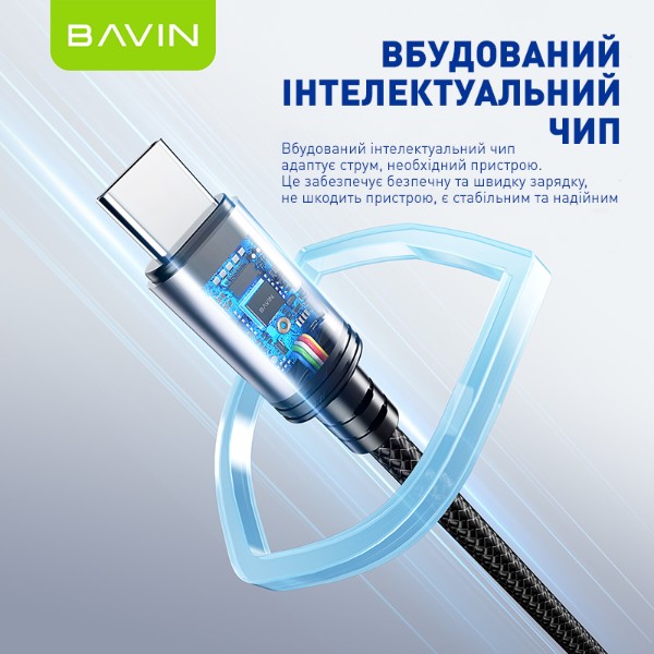 Фото - Кабель Bavin 18W USB-A/Type-C 1m Black (U-CB364-C BK)