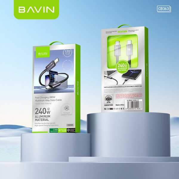 Фото - Кабель Bavin 240W Type-C/Type-C 1.5m Black (U-CB363-240W-CC BK)