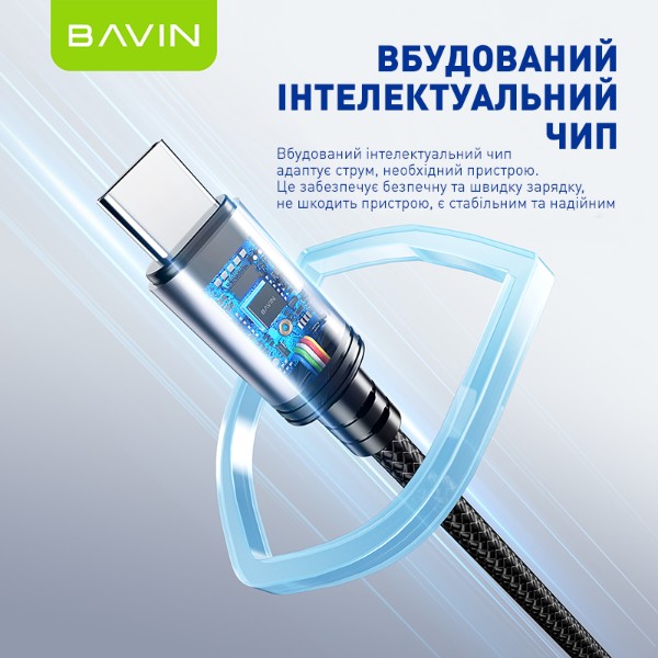 Фото - Кабель Bavin 60W Type-C/Type-C 1m Black (U-CB364-CC BK)
