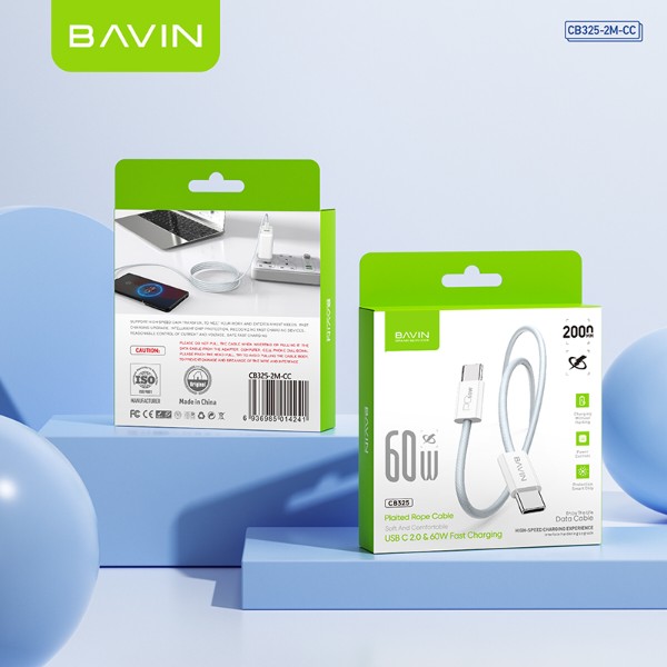 Фото - Кабель Bavin 60W Type-C/Type-C 2m White (CB325-2M-CC WH)