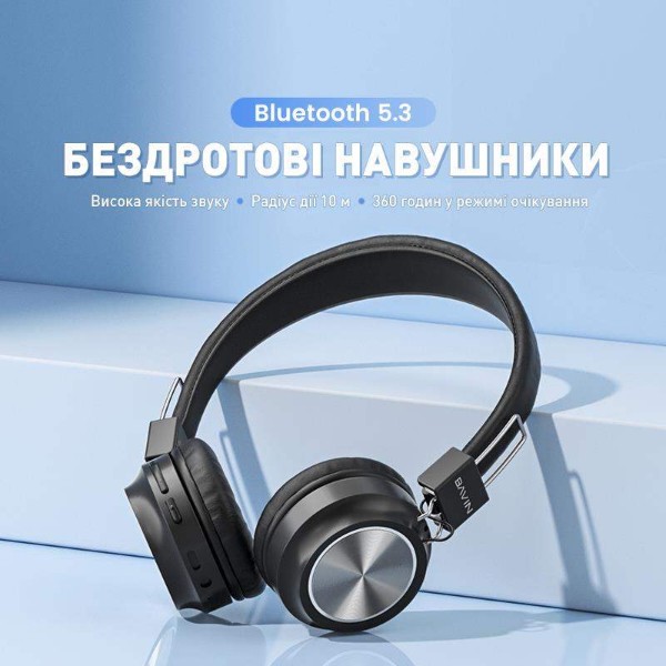 Фото - Наушники накладные беспроводные Bavin BH-38 Comfortable Stereo Black (BH-BH-38-BK)