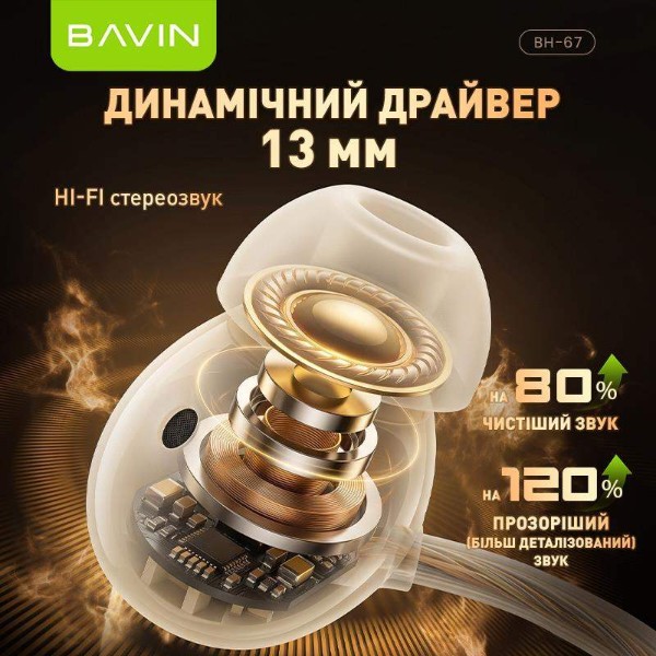 Фото - Наушники накладные беспроводные Bavin BH-67 Magnetic Sport HiFi White (BH-BH-67-OW)