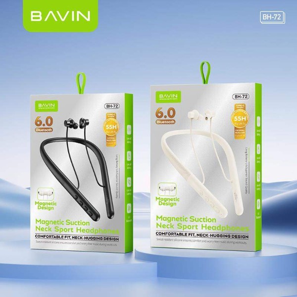 Фото - Наушники накладные беспроводные Bavin BH-72 Magnetic Sport HiFi Beige (BH-BH-72-BG)