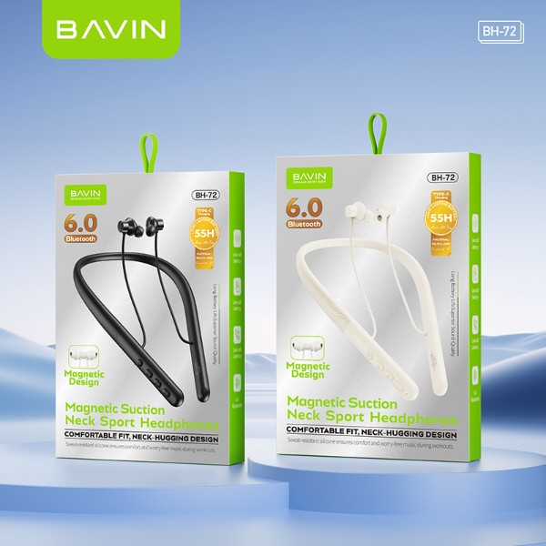 Фото - Наушники накладные беспроводные Bavin BH-72 Magnetic Sport HiFi Black (BH-BH-72-BK)